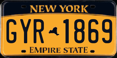 NY license plate GYR1869