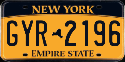 NY license plate GYR2196
