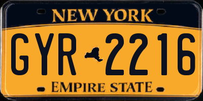 NY license plate GYR2216