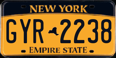 NY license plate GYR2238