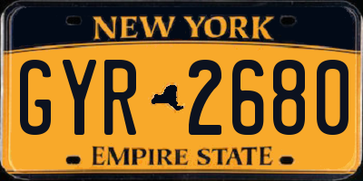 NY license plate GYR2680