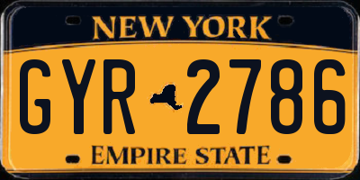 NY license plate GYR2786