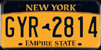 NY license plate GYR2814