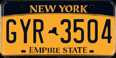NY license plate GYR3504