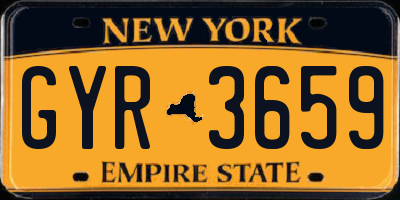 NY license plate GYR3659