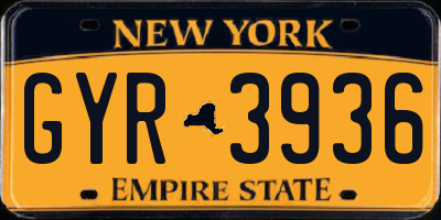 NY license plate GYR3936