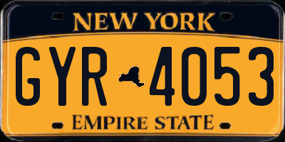 NY license plate GYR4053