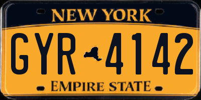 NY license plate GYR4142