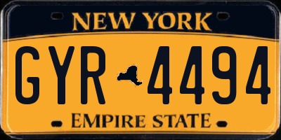 NY license plate GYR4494