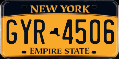 NY license plate GYR4506
