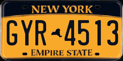 NY license plate GYR4513