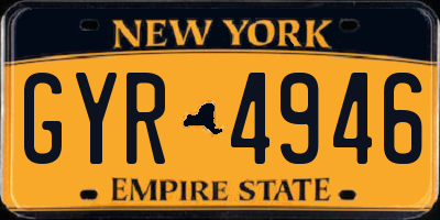 NY license plate GYR4946