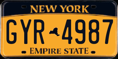 NY license plate GYR4987