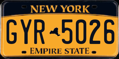 NY license plate GYR5026