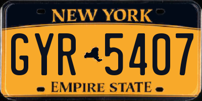 NY license plate GYR5407