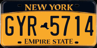 NY license plate GYR5714