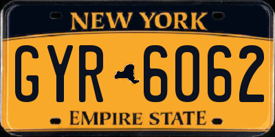 NY license plate GYR6062