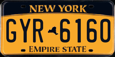 NY license plate GYR6160