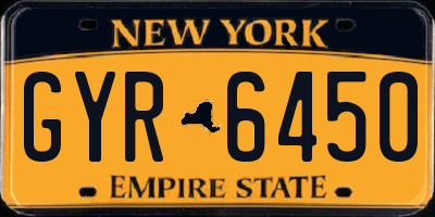 NY license plate GYR6450
