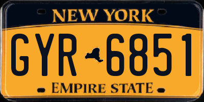 NY license plate GYR6851