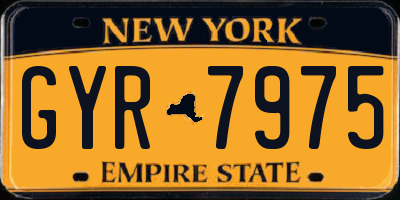 NY license plate GYR7975