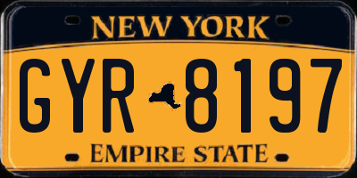 NY license plate GYR8197