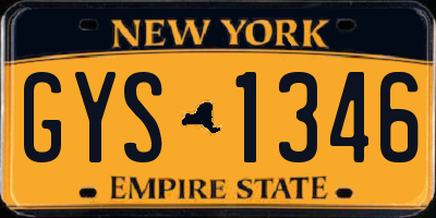 NY license plate GYS1346