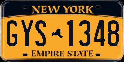 NY license plate GYS1348