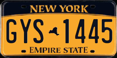 NY license plate GYS1445