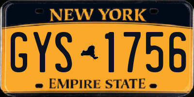 NY license plate GYS1756