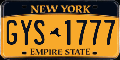 NY license plate GYS1777