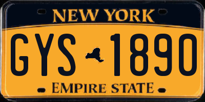 NY license plate GYS1890