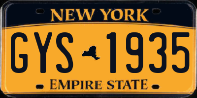 NY license plate GYS1935
