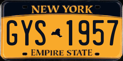 NY license plate GYS1957