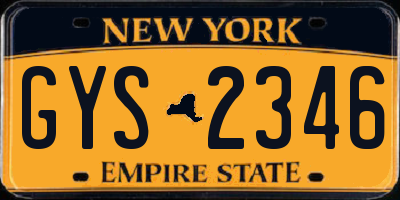 NY license plate GYS2346