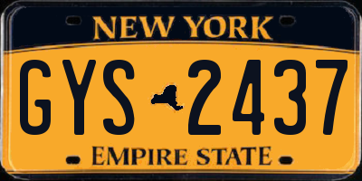 NY license plate GYS2437