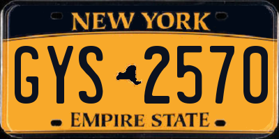NY license plate GYS2570