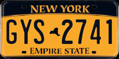 NY license plate GYS2741