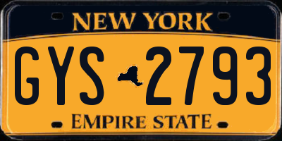 NY license plate GYS2793