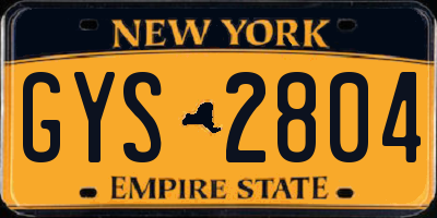 NY license plate GYS2804