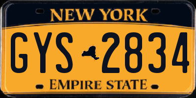 NY license plate GYS2834