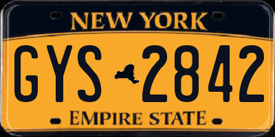 NY license plate GYS2842