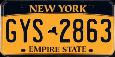 NY license plate GYS2863