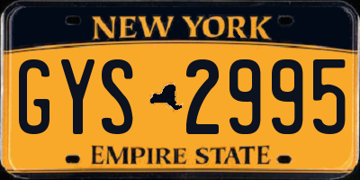 NY license plate GYS2995