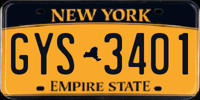 NY license plate GYS3401