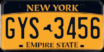 NY license plate GYS3456