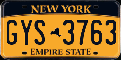 NY license plate GYS3763