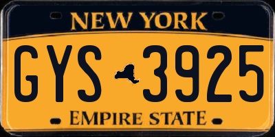 NY license plate GYS3925