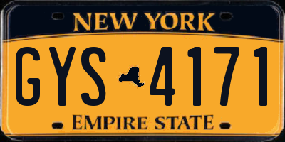 NY license plate GYS4171