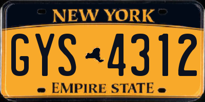 NY license plate GYS4312